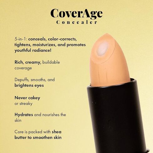CoverAge Eye Concealer by Jerome Alexander - 5-in-1 Concealer Stick and Eye Roller Ball, Under Eye Circle Concealer, Corrector, Moisturizer, & Tightener for Anti-Aging in Saudi Arabia