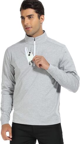 DEOLAX Quarter Zip Pullover Men Dry Fit 1/4 Zip Golf Pullover UPF50+ Moisture Wicking Mock Neck Mens Pullover Sweatshirts in Saudi Arabia