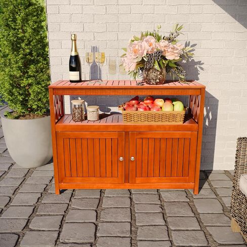 DTY Outdoor Living Longs Peak Eucalyptus Sideboard, Driftwood Gray in Saudi Arabia