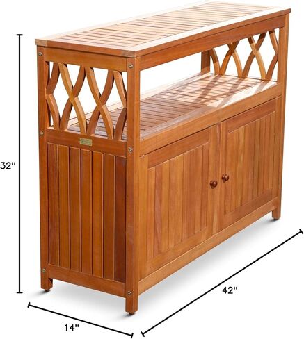 DTY Outdoor Living Longs Peak Eucalyptus Sideboard, Driftwood Gray in Saudi Arabia
