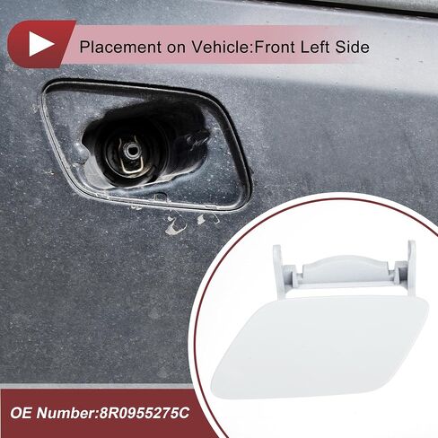 1 Pcs Front Right Side Bumper Headlight Washer Nozzle Cover Cap for Audi Q5 2013-2017 Bumper Trim Nozzle Cover No.8R0955276C White Plastic in Saudi Arabia