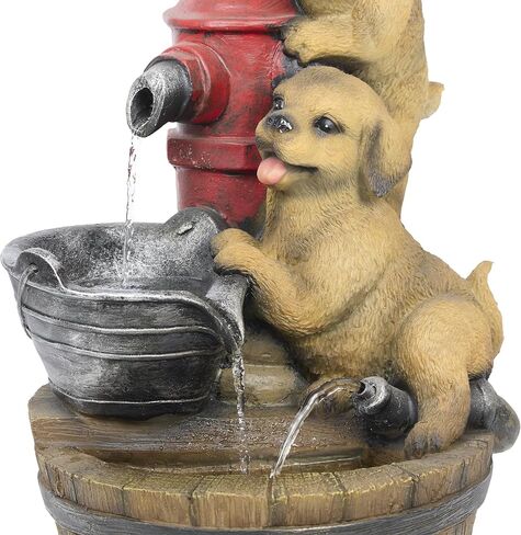 Alpine Corporation 35" Tall Outdoor 3-Tier Birdhouse Water Fountain Yard Art Decor in Saudi Arabia