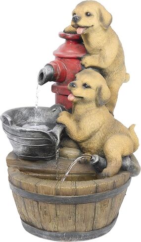 Alpine Corporation 35" Tall Outdoor 3-Tier Birdhouse Water Fountain Yard Art Decor in Saudi Arabia