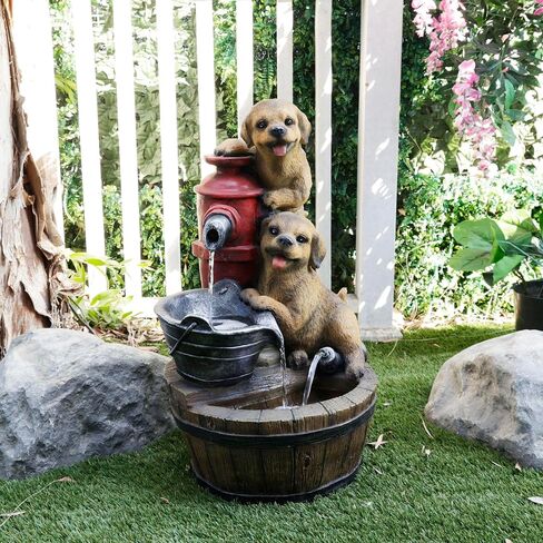 Alpine Corporation 35" Tall Outdoor 3-Tier Birdhouse Water Fountain Yard Art Decor in Saudi Arabia