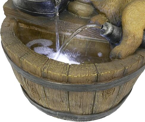 Alpine Corporation 35" Tall Outdoor 3-Tier Birdhouse Water Fountain Yard Art Decor in Saudi Arabia