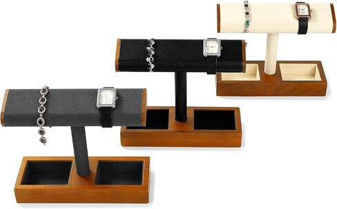 Papten Solid Wood Watch Display Stand T-bar Watch Stand for Men and Women Jewelry Accessory Organizer for Store and Home(SM19101) in Kuwait