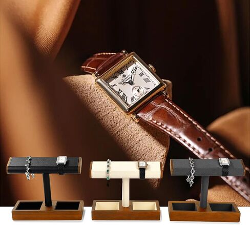 Papten Solid Wood Watch Display Stand T-bar Watch Stand for Men and Women Jewelry Accessory Organizer for Store and Home(SM19101) in Kuwait