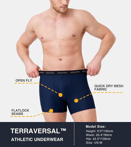 LAPASA Men's Quick Dry Travel Underwear, Terraversal Series Mesh Breathable Trunks/Boxer Briefs/Boxers (2 & 3 Packs) in Saudi Arabia