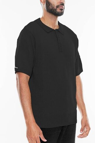 Weiv Men's Charlie Brown Polo Shirt S-5X Short Sleeve Shirt Midweight Acrylic Stretch Button Casual Top in Saudi Arabia