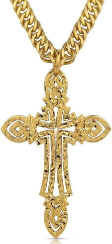 Montana Silversmiths 24k Gold Plated Silver Bullrider Cross Necklace for Adults in Saudi Arabia