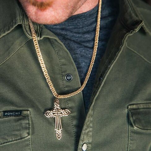 Montana Silversmiths 24k Gold Plated Silver Bullrider Cross Necklace for Adults in Saudi Arabia