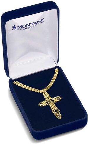 Montana Silversmiths 24k Gold Plated Silver Bullrider Cross Necklace for Adults in Saudi Arabia