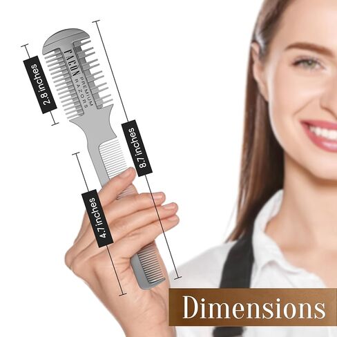 Facón المهنية الحلاقة الشعر مشط قطع التصميم ترقق التركيب المزدوج حافة المشكل الحلاقة + 10 شفرات بديلة in Kuwait