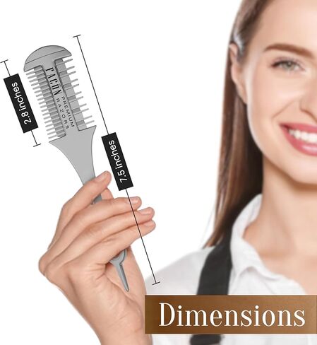Facón المهنية الحلاقة الشعر مشط قطع التصميم ترقق التركيب المزدوج حافة المشكل الحلاقة + 10 شفرات بديلة in Kuwait