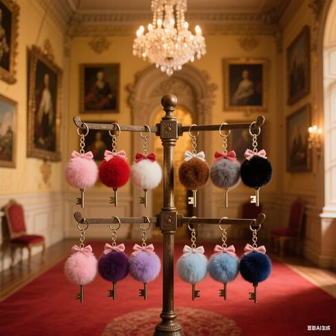 BetterJonny 12 PCS Colored Heart Pom pomchain ، 2.4inch multicolor شكل القلب شكل الكرة الرقيقة فو فرو مفاتي in Saudi Arabia