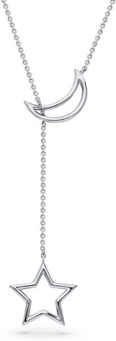 BERRICLE Sterling Silver Teardrop Lariat Necklace for Women, Rhodium Plated in Kuwait