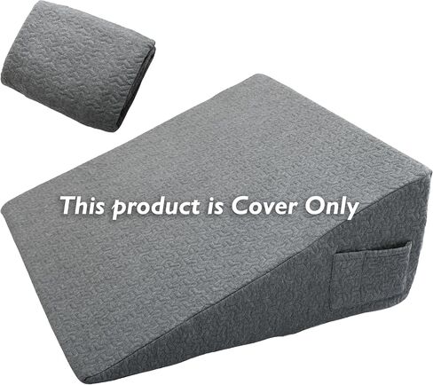 Wedge Pillow Cover for 24x24x10 Bed Wedge Pillow, Hypoallergenic 100% Bamboo Fibers,Replacement Wedge Pillow Case Cover with Zipper & Pockets in Saudi Arabia