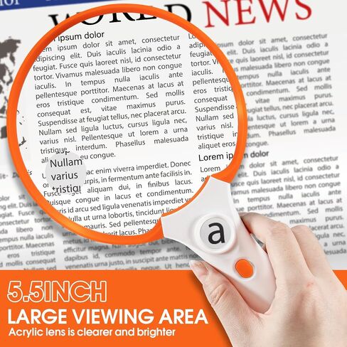 Large Magnifying Glass with Light, Magnifier 10X 20X 45X Handheld Illuminated Lighted Magnifier with 3 LED Lights 1UV Light Storage Bag Clean Cloth for Seniors Reading Inspection in Saudi Arabia