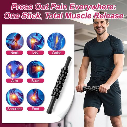 Muscle Roller Stick, Muscle Roller, Liposuction Massage Roller for Lymphatic Drainage, Massager Stick for Relief Muscle Soreness, Trigger Points, Help Exercise Runner Legs, Back Recovery in Kuwait