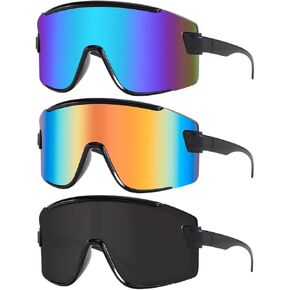 Karsaer Vision Big Shield Wraparound Sunglasses Rave for Men Women Neon Sun Visor Glasses Cycling Ski Shades 80s 90s in Saudi Arabia