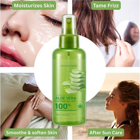 VENAMINE Korean Aloe Vera Soothing & Moisture Gel 100% For Face And Body 300ml in Saudi Arabia