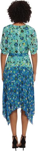 Maggy London Women's Pleated Skirt Hankey Hem Dress, Mint Green/Green in Saudi Arabia