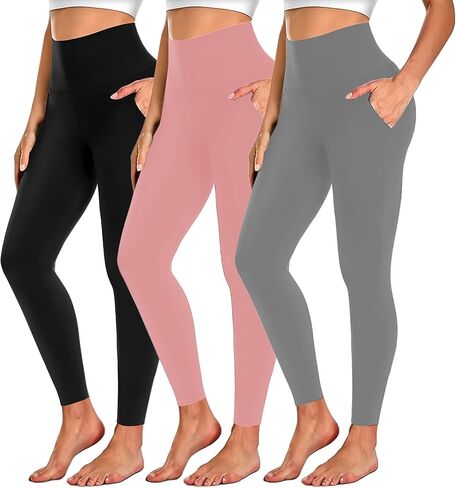 Diravo 5 Pack High Waisted Leggings for Women Buttery Soft Tummy Control Pants for Running Workout Yoga Workout in Kuwait