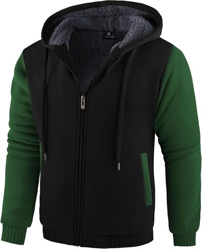 SWISSWELL Men Hoodies Zip Up Warm Sherpa Fleece Lined Sweatshirt Winter Heavyweight Thick Jacket in Saudi Arabia