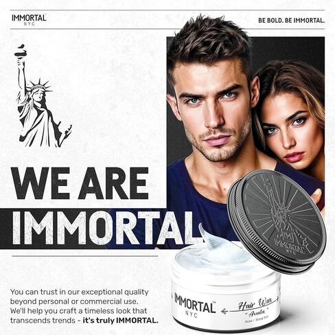 IMMORTAL NYC Hair Styling Pomade - Iconic Man, Flexible Medium Hold, Low Shine Pomade - Mens Water Based, No Residue Hair Balm - All Natural Pomade Cream for All Hair Types in Saudi Arabia