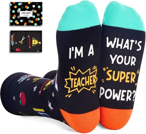 Zmart Appreciation Gifts for Teachers Women, Cool Funny Teacher Gifts Teacher Socks for Women Men in Kuwait