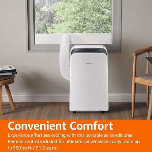 Amazon Basics Portable Air Conditioner With Heat Pump, Cools 550 Square Feet, 13,000 BTU ASHARE / 10,000 BTU SACC, White in Saudi Arabia