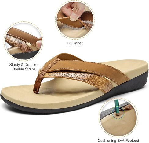 MISF المرأة تقويم العظام الوجه يتخبط قوس دعم ثونغ الصنادل لالتهاب اللفافة الأخمصية أقدام مسطحة نعال المشي مريحة in Kuwait