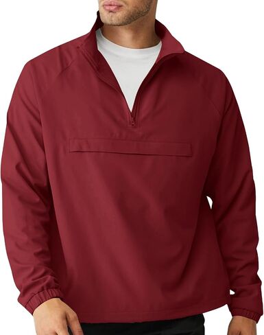 Aulemen Men's Casual Quarter Zip Pullover-Athletic Lightweight Jackets Hiking Golf for Men Mock Neck with Pockets in Kuwait