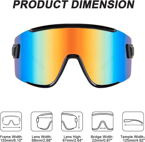 Karsaer Vision Big Shield Wraparound Sunglasses Rave for Men Women Neon Sun Visor Glasses Cycling Ski Shades 80s 90s in Saudi Arabia