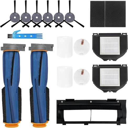 Theresa Hay Replacement Parts for Shark AV2501S AV2501AE AV2511AE RV2502AE RV2520AOUS AV2510AOUS Robot Vacuum Cleaner Accessory Kit Main Brush & Filter & Side Brush & Foam Filter & Caster Wheel in Saudi Arabia