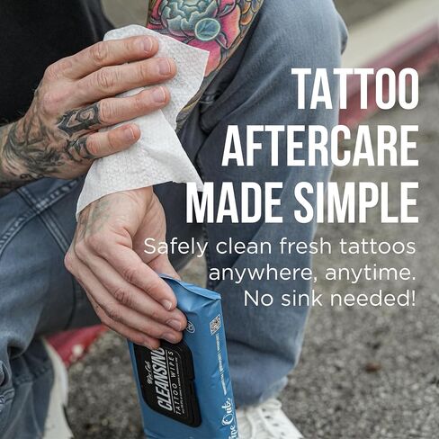 Wipe Outz Cleansing Tattoo Wipes for During Tattooing & Tattoo After Care, All in One Tattoo Cleaning Wipes to Clean Skin, Alcohol Free Tattoo Green Soap Wipes for Tattooing, 40-Count (1 Pack) in Saudi Arabia