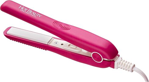 Hot Beauty Professional Ceramic Mini Flat Iron 1/2" Anti-Frizz Extreme Smooth (Violet) Travel Pouch Included in Saudi Arabia