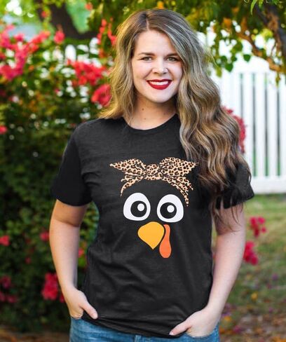 Gobble Thanksgiving Shirt Women Thanksgiving T-Shirt Funny Turkey Graphic Shirts Casual Short Sleeve Fall Tops in Kuwait