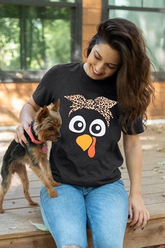 Gobble Thanksgiving Shirt Women Thanksgiving T-Shirt Funny Turkey Graphic Shirts Casual Short Sleeve Fall Tops in Kuwait