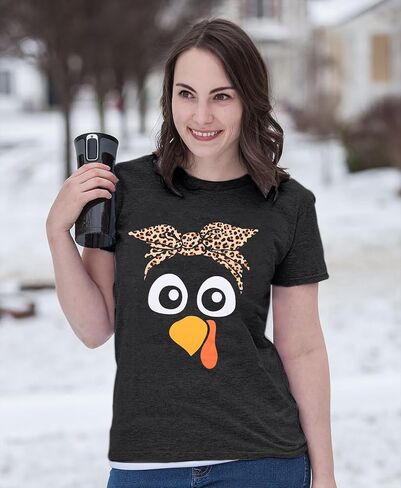 Gobble Thanksgiving Shirt Women Thanksgiving T-Shirt Funny Turkey Graphic Shirts Casual Short Sleeve Fall Tops in Kuwait