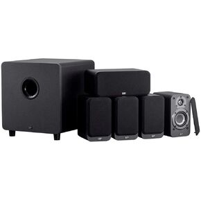 Monoprice HT-35 Premium 5.1-Channel Home Theater System - Charcoal, with Powered Subwoofer, Low Profile Speaker Grilles, Secure Mounting Option, Black (139357) in Kuwait