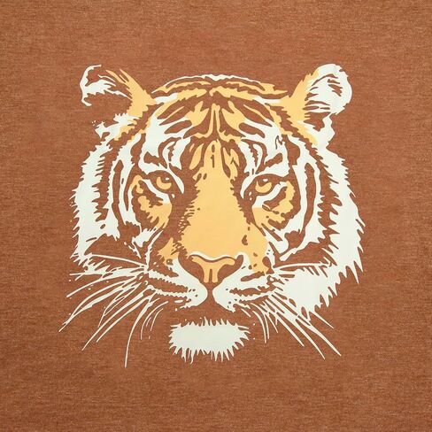 Tiger Shirt Women Vintage Animal Graphic T-Shirt Casual Short Sleeve Crewneck Tee Summer Loose Fit Tops in Kuwait