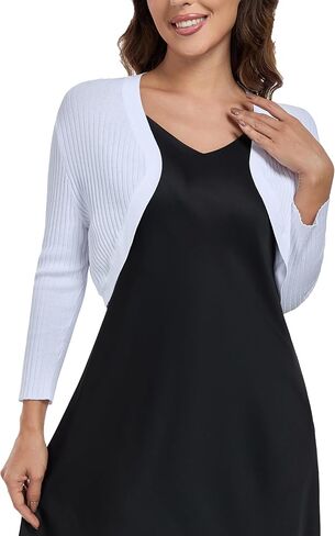 Women’s Bolero Shrug Elegant 3/4 Sleeves Open Front Cropped Cardigan Top for Dresses Work Business in Saudi Arabia