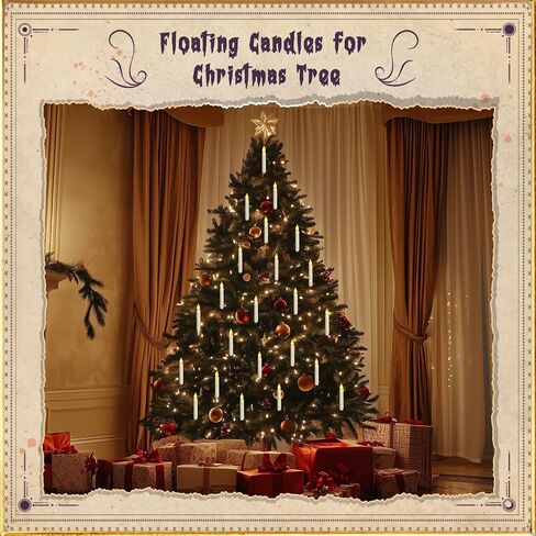 Homemory 12 Pcs Hanging Floating Candles with Remote, Harry Potter Floating Candles Witch Decors, Magic Flameless Taper Candles Battery Operated, LED Candlesticks for Christmas Decorations Kids Toys in Saudi Arabia