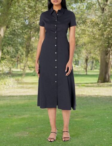 Theory Women's Short-Sleeved Button Down Midi Dress in Saudi Arabia