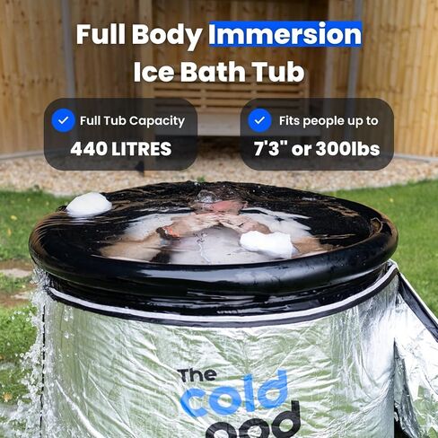 Ice Bath Tub for Athletes with Lid: Cold Plunge Tub for Recovery 75CM, 4 Layers Portable Ice Bath Barrel Plunge Pool by The Cold Pod in Saudi Arabia