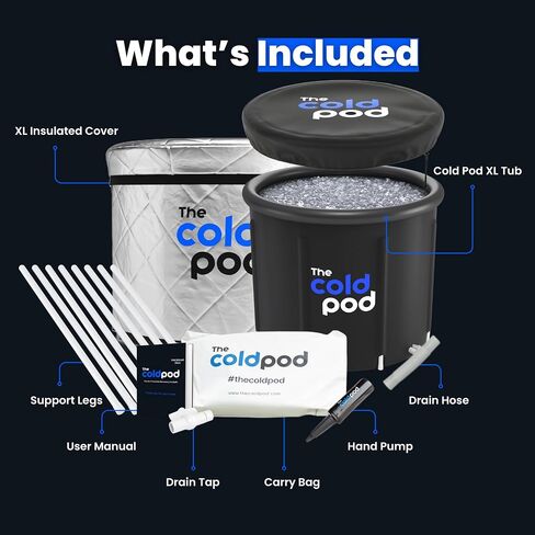 Ice Bath Tub for Athletes with Lid: Cold Plunge Tub for Recovery 75CM, 4 Layers Portable Ice Bath Barrel Plunge Pool by The Cold Pod in Saudi Arabia
