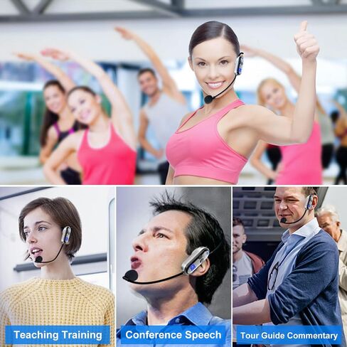 لوكوكو سماعة ميكروفون لاسلكية، سماعة راس لاسلكية UHF ونظام ميكروفون محمول 2 في 1 مع شاشة LED رقمية، ميكروفون نطاق 165 قدم لمكبر الصوت والدليل السياحي والتدريس والترويج والمناقشة in Saudi Arabia