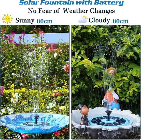 AISITIN 3.5W Solar Bird Bath Fountain Built-in 1500mAh Battery, Solar Water Fountain with 6 Nozzles, Solar Floating Fountain Pump for Bird Bath, Fish Tank, Pond, Pool, Garden and Outdoor in Saudi Arabia