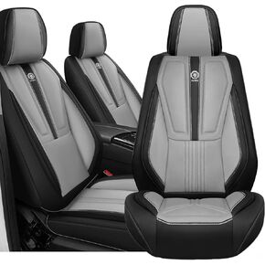 Arazi Fit for 98% of BMW Seat Covers, 360° Full Wrap Original Seat Cover, Waterproof Nappa Leather Seat Covers with Big Space Storage Pocket Seat Protector（5 Seats Standard, Black&Brown） in Saudi Arabia